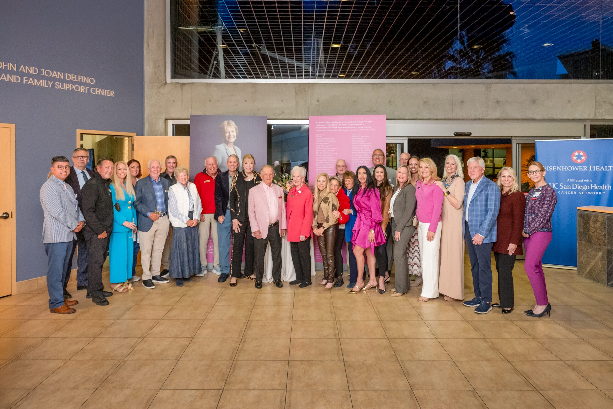 BIGHORN BAM donors and Eisenhower Health team at the Delfino Family Support Center
